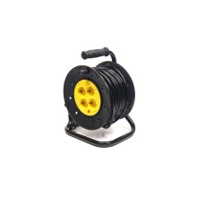 Мережевий подовжувач PowerPlant JY-2002/25, на котушці, 25м, 3x1.5мм2, 10А, 4 розетки (PPRA10M250S4)