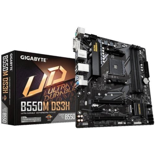 Материнська плата Gigabyte B550M DS3H R2, sAM4, AMD B550, mATX, DP/HDMI, 2xM.2, GbE Lan