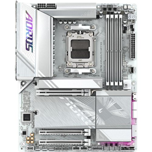 Mатеринська плата Gigabyte X870E AORUS ELITE WIFI7 ICE, sAM5, AMD X870E, ATX, HDMI/USB4(DP), 4x M.2, 2.5GbE LAN