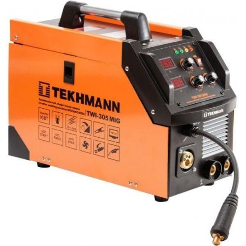 Зварювальний апарат інверторний Tekhmann TWI-305 MIG, напівавтомат, 140А, 4.56кВт, 220В (846815)