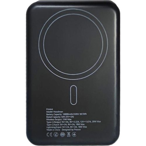 Зовнішній акумулятор Power Bank Proove Hoodman Magnetic 20W 10000mAh, Black