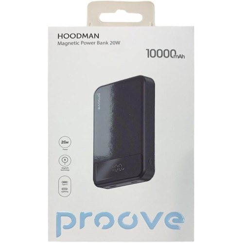 Зовнішній акумулятор Power Bank Proove Hoodman Magnetic 20W 10000mAh, Black