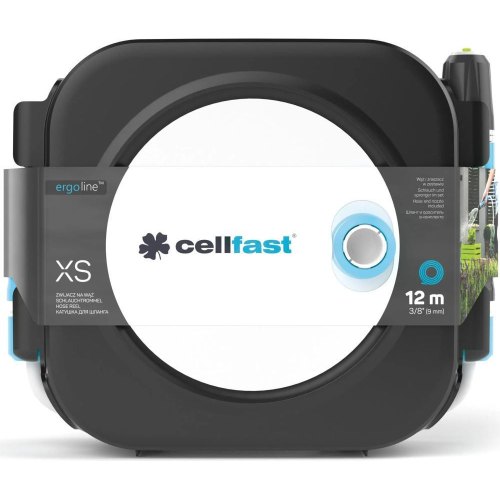 Котушка зі шлангом Cellfast ERGO XS, автоматична, 10м+2м шланга 3/8, комплект конекторів та зрошувач ERGO (55-400)