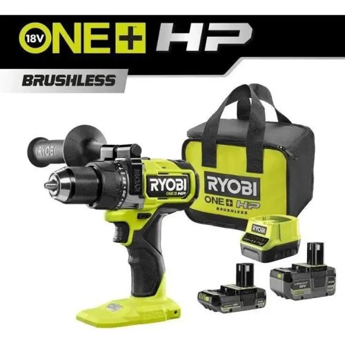 Шурупокрут-дриль ударний акумуляторний Ryobi ONE+ HP RPD18X-242S, 18В, 2А/год, 4А/год, 95Нм, 500-2100об/хв, зарядний пристрій, сумка (5133005283)