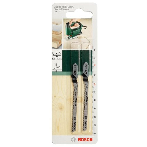 Набір полотен пиляльних для електролобзика Bosch T 101 AO, по дереву, 1.4х82мм, HSC, 2шт (2.609.256.723)