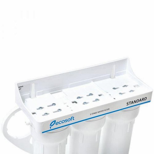 Фільтр проточний тристадійний Ecosoft Standard, покращений комплект картриджів з Ecomix, кран крапля (FMV3ECOSTD)