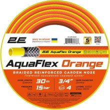 Шланг садовий 2Е AquaFlex Orange, 3/4, 30м, 4 шари, 20бар (2E-GHE34OE30)