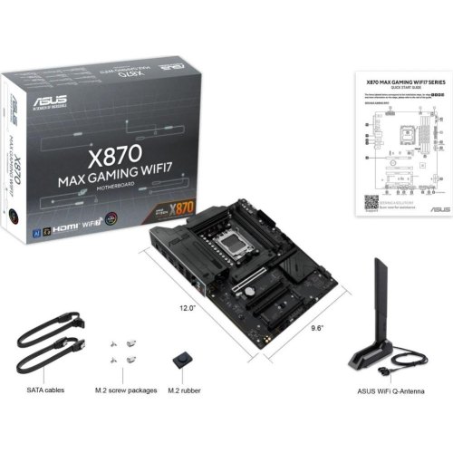 Материнcька плата ASUS X870 MAX GAMING WIFI7, sAM5, X870, ATX, 4xDDR5, M.2, HDMI/USB Type-C, WiFi, Bluetooth (90MB1LY0-M0EAY0)