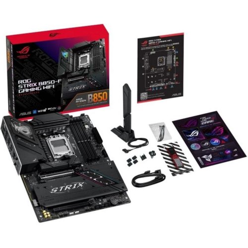 Материнcька плата ASUS ROG STRIX B850-F GAMING WIFI, sAM5, B850, ATX, 4xDDR5, M.2, HDMI/DP/USB, Bluetooth (90MB1J70-M0EAY0)