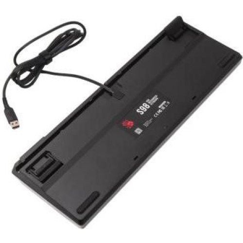 Клавіатура дротова, механічна A4Tech Bloody S98, червоні світчі, RGB підсвічування клавіш, USB, чорно-жовта