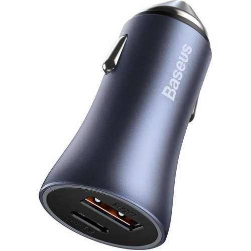 Автомобільний зарядний пристрій Baseus Golden Contactor Pro Dual Car Charger, 40W, Dark Grey (TZCCJD-B0G)
