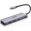 USB-хаб Ugreen, USB Type-C to 2 x USB 3.0 Type-A + HDMI + TF/SD with PD Power Supply, Space Gray (UGR-70411)