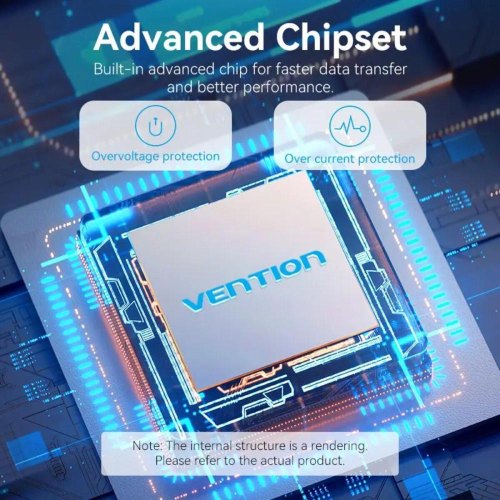 USB-хаб Vention, USB 3.0 to 4xUSB 3.0/USB Type-C Hub, з вимикачами на кожен порт, 1м, чорний (CHWBF)