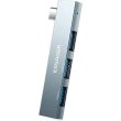 USB-хаб Essager Fengyang 3 in 1 Splitter, opp bag, Silver (EHBC03-FY10-P)