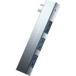 USB-хаб Essager Fengyang 3 in 1 Splitter, opp bag, Silver (EHBC03-FY10-P)