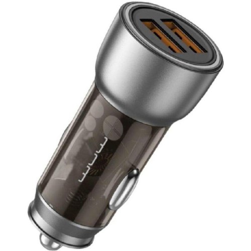 Автомобільний зарядний пристрій WUW C201, 2xUSB, 3.1A, black (6972573336814)