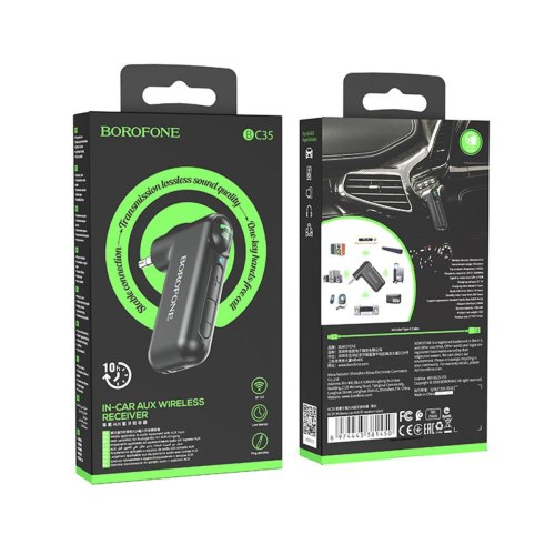 Bluetooth-ресивер Borofone BC35 Wideway car AUX BT receiver Black (BC35B)