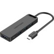 USB-хаб Vention Type-C to 4-Port USB 3.0 Hub with Power Supply, 0.5м, ABS Type, Black (TGKBD)