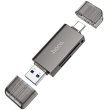 USB-хаб Hoco HB39 USB/Type-C 3.0 high-speed card reader, Metal Gray (6942007604819)