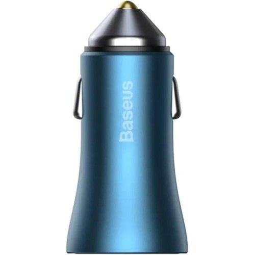 Автомобільний зарядний пристрій Baseus Golden Contactor Pro Dual Fast Charger Car Charger, 40W, Blue (CGJP000003)