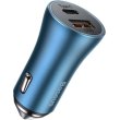 Автомобільний зарядний пристрій Baseus Golden Contactor Pro Dual Fast Charger Car Charger, 40W, Blue (CGJP000003)