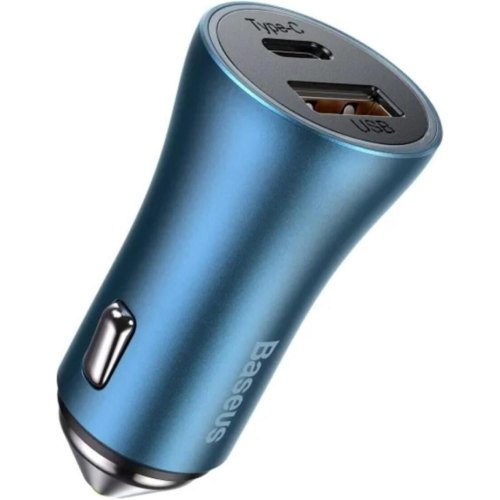 Автомобільний зарядний пристрій Baseus Golden Contactor Pro Dual Fast Charger Car Charger, 40W, Blue (CGJP000003)