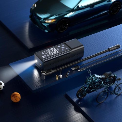 Автомобільний насос Hoco ZP7 Maddy portable smart air pump, 5000mAh, Black (6942007614511)