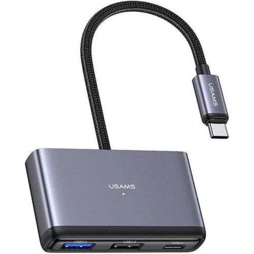 USB-хаб Usams US-SJ627 4in1 Multifunctional Type-C HUB, USB Type-C/USB 3.0/2xUSB 2.0 (SJ627HUB01)