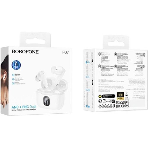 Навушники бездротові TWS Borofone FQ7 Treasure, White (6941991120077)