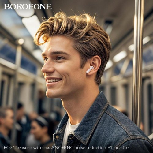 Навушники бездротові TWS Borofone FQ7 Treasure, White (6941991120077)