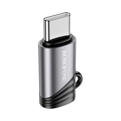 Адаптер (перехідник) Borofone BV20, USB Type-C (M) to Lightning (F), Black (6941991110283)