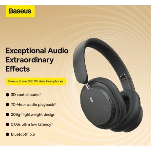 Навушники бездротові Baseus Bowie D05, Cluster Black (A00024601113-00)