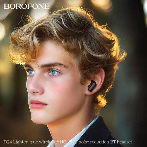 Навушники бездротові TWS Borofone FQ4 Lighten, Black (6941991117664)