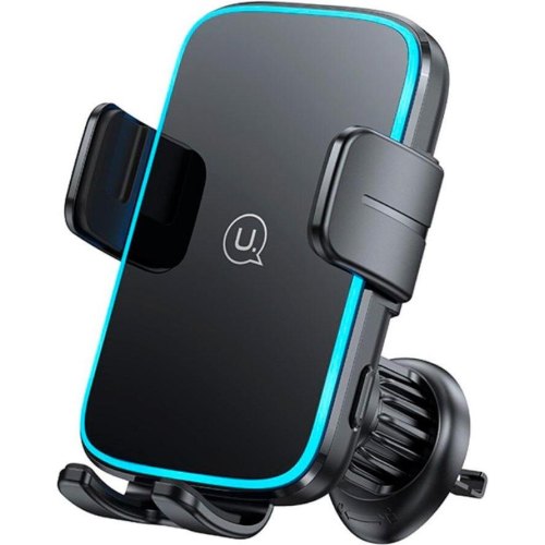 Автомобільний тримач для смартфона з бездротовим зарядним пристроєм Usams CD230, Black (CD230ZJ01)