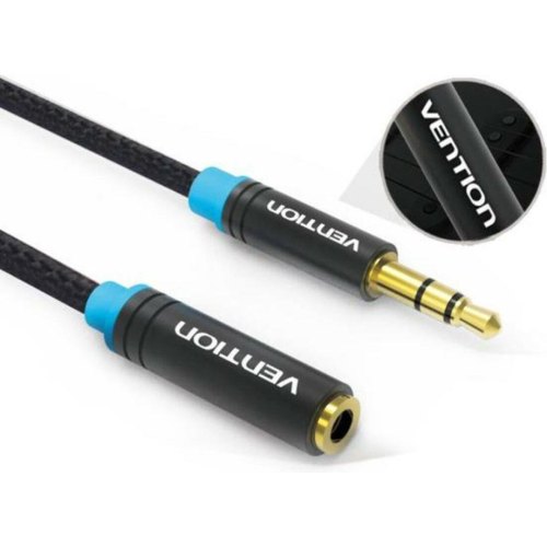 Аудіокабель Vention, 3.5mm, 2м, Black Metal Type (VAB-B06-B200-M)