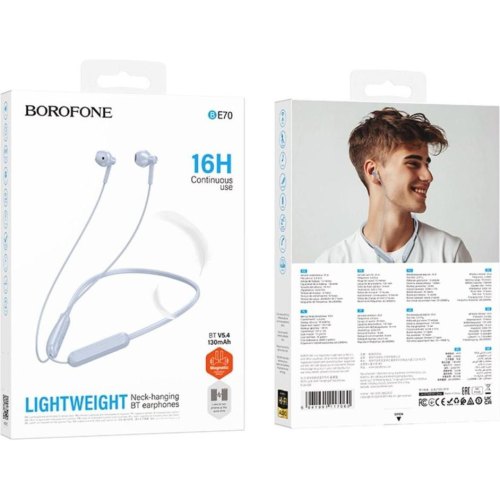 Навушники бездротові (гарнітура) Borofone BE70 Light, Blue Star (6941991117060)