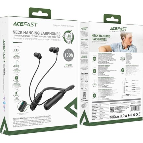 Навушники бездротові (гарнітура) Acefast N4, Black (6974316283607)
