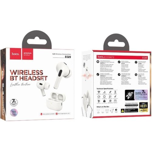 Навушники бездротові TWS Hoco EQ9 Duke, Milky White (6942007612814)
