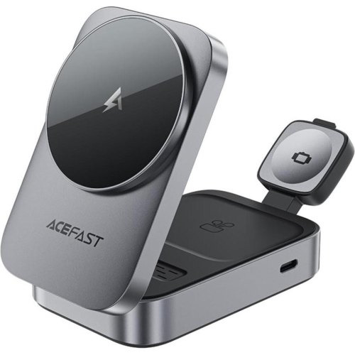 Бездротовий зарядний пристрій ACEFAST E22 Desktop 3-in-1, Metal Gray (6974316284079)