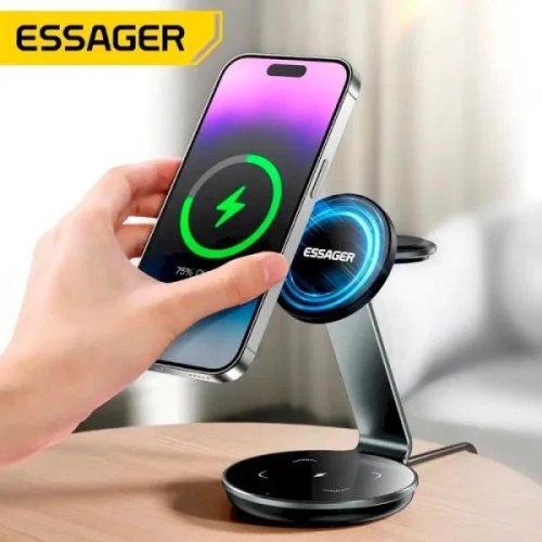 Бездротовий зарядний пристрій Essager, 3 in 1, black (EWXCX3-HY0G-Z)