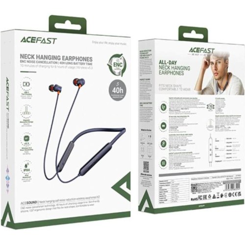 Навушники бездротові (гарнітура) Acefast N2, Navy Blue (6974316283294)