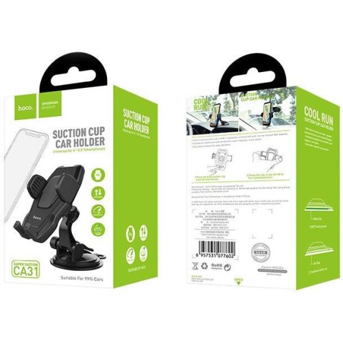 Автомобільний тримач для смартфона Hoco CA31, Black (6957531077602)
