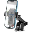 Автомобільний тримач для смартфона з бездротовим зарядним пристроєм Hoco HW3 Wise, Black (6931474791849)