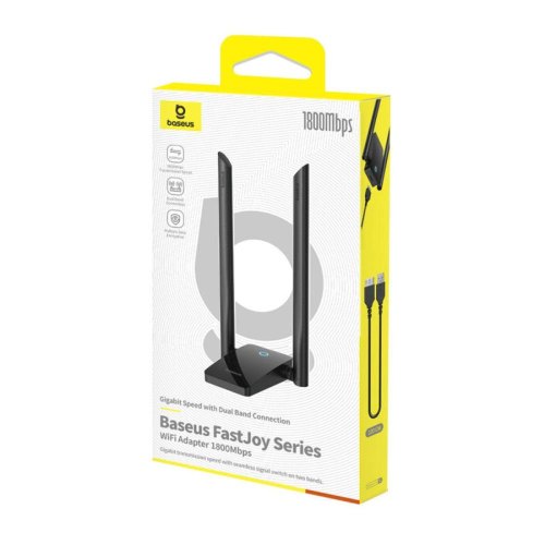 Wi-Fi адаптер Baseus FastJoy Series WiFi Adapter, 1800Mbps, зовнішня антена, Cluster Black (B01317600111-06)