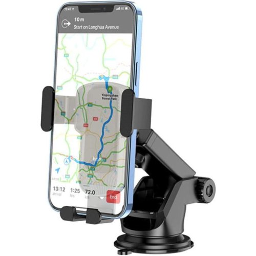 Автомобільний тримач для смартфона Hoco CA104, Black/Metal Gray (6931474766236)