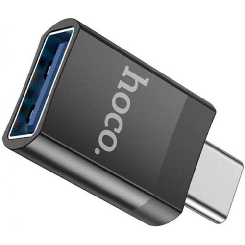 Адаптер (перехідник) Hoco UA17, USB Type-C (M) to USB (F), USB 3.0, Black (6931474762016)