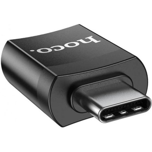 Адаптер (перехідник) Hoco UA17, USB Type-C (M) to USB (F), USB 3.0, Black (6931474762016)