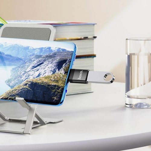 Адаптер (перехідник) Hoco UA17, USB Type-C (M) to USB (F), USB 3.0, Black (6931474762016)