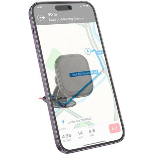 Автомобільний тримач для смартфона Hoco H30 Brilliant, Black (6942007611473)