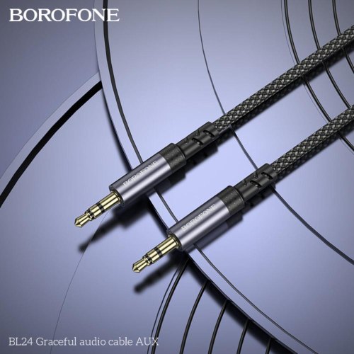 Аудіокабель Borofone BL24 Graceful, AUX, Metal Grey (6941991118968)